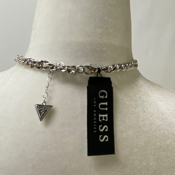 Guess Pink Heart Crystal Charm Frontal Necklace - Picture 3 of 3